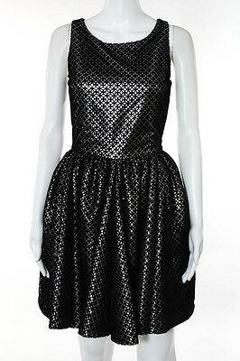 Alaia NWT Black Silver Metallic Sleeveless Dress Size IT 38