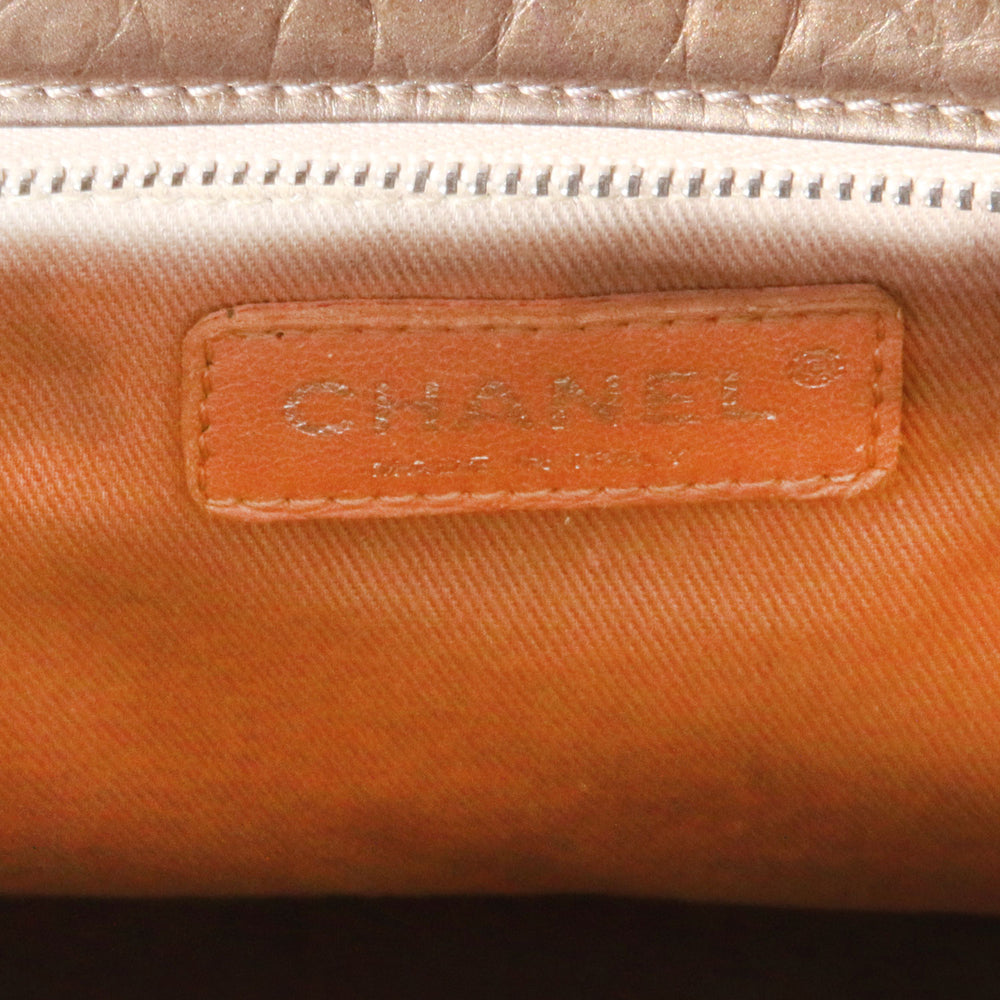 Chanel Metallic Leather Puffer Logo Tote