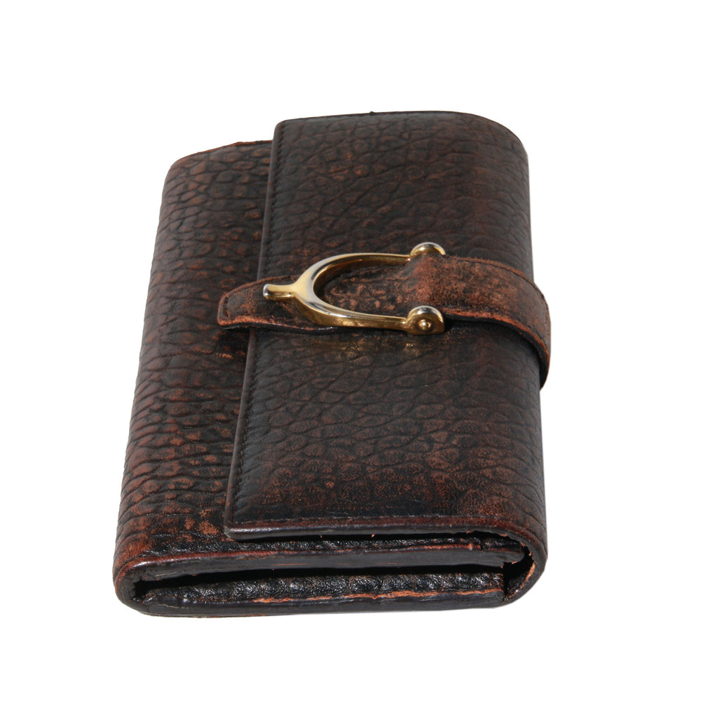 
                
                    Load image into Gallery viewer, Gucci Stirrup Brown Wallet
                
            